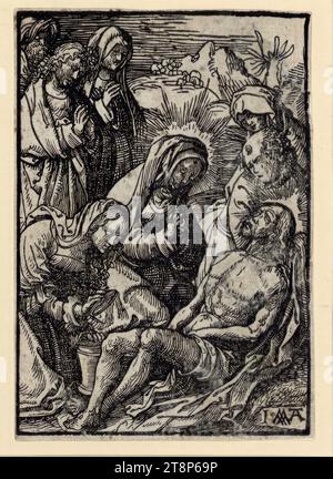 Lamentazione per Cristo, la piccola passione, Jacob Cornelisz van Oostsanen (Oostsanen 1470 - 1533 Amsterdam), 1520-1521, stampa, xilografia, foglio: 11,3 x 7,9 cm Foto Stock