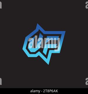VF Initial Inspiration logo design esport e idee per clan di gioco Illustrazione Vettoriale
