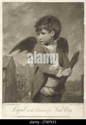 Cupido, nel personaggio di a Link Boy, John Dean (British, 1754-1798 (After 1805?)), 1777, Print, mezzotinta, foglio: 40,5 x 29 cm Foto Stock