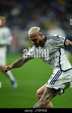 Leverkusen, Germania. 20 novembre 2023. Federico Dimarco (Italia) durante la partita UEFA 'European Qualifier 2023-2024' tra Ucraina 0-0 Italia allo Stadio BayArena il 20 novembre 2023 a Leverkusen, Germania. Credito: Maurizio Borsari/AFLO/Alamy Live News crediti: Aflo Co.. Ltd./Alamy Live News Foto Stock