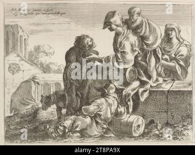 Il bebè, Sébastien Bourdon (Montpellier 1616 - 1671 Parigi), stampa, incisione, foglio: 13 x 17,6 cm Foto Stock
