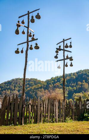 Mountain Farm Museum e Mingus Mill presso il Great Smoky Mountains National Park nel North Carolina Foto Stock