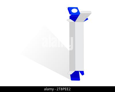 File vettoriale modificabile modello linea sottile della scatola tubo cosmetica. Illustrazione Vettoriale