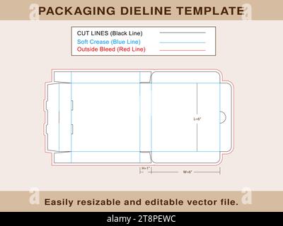 Pizza Box, Gift Box, Storage Box, Die line Template Editable Vector file Illustrazione Vettoriale