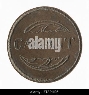 Halles et marchés de Paris: Gagant, Ancien Régime, Numismatic, Token, rame, dimensioni - pezzo: diametro: 3,2 cm, peso (dimensione tipo): 15,82 g. Foto Stock