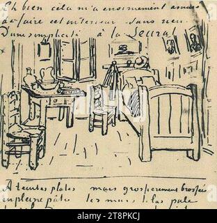 Vincent van Gogh - camera da letto di Vincent - Lettersketch 17 ottobre 1888. Foto Stock