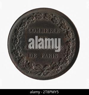 Commerce de Charcuterie de Paris, 1814-1824, Andrieu, Bertrand o Jean-Bertrand, incisore in medaglie, array, Numismatic, Medal, Paris, dimensioni - Opera: diametro: 3,3 cm, peso (tipo dimensione): 16,92 g. Foto Stock