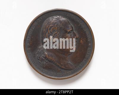 Restauro della statua di Enrico IV sul Pont-Neuf, 1817, Andrieu, Bertrand o Jean-Bertrand, incisore in medaglie, array, Numismatics, Medal Foto Stock