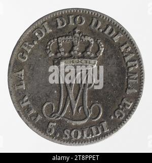 5 soldi dell'imperatrice Maria Luisa, 1813, Anonimo, Medal Engraver, Array, Numismatics, Mint, Italia, taglie - pubblicato: diametro: 1,2 cm, peso (tipo taglia): 1,23 g. Foto Stock