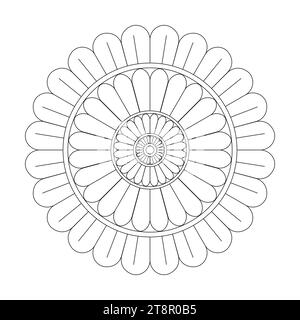 Petali pacifici, capacità di rilassarsi, esperienze cerebrali, paradiso armonioso, ritratti pacifici, design mandala di bellezza in fiore. Illustrazione Vettoriale