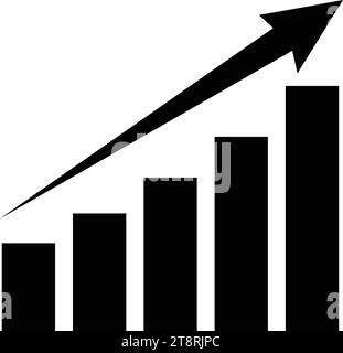 Icona grafico in stile piatto alla moda isolata su sfondo grigio. Simbolo della barra del grafico per il design del sito Web, il logo, l'app, l'interfaccia utente. Illustrazione vettoriale, EPS10. Illustrazione Vettoriale