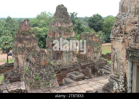 Pre-Rup, tempio Khmer, antica zona di Angkor, Cambogia. Reign of Rajendravarman, dedicato nel 961 d.C. Foto Stock