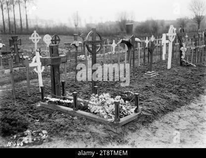 La tomba del generale di brigata Johnston ucciso nel 1917, la tomba del generale di brigata Francis Earl Johnston ucciso durante la prima guerra mondiale Fotografia scattata il 4 marzo 1918 Foto Stock