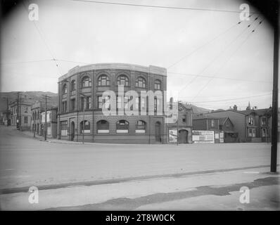 Wellington, New Zealand Corporation Tramways, angolo tra Thorndon Quay e Mulgrave Street, Wellington, nuova Zelanda, 1920s-1940s Foto Stock