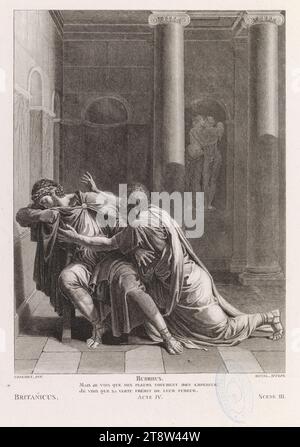 Louis H. Duval, 1792, 1815, scena dell'opera Britannicus di Racine, 26,2 x 19,5 cm Foto Stock