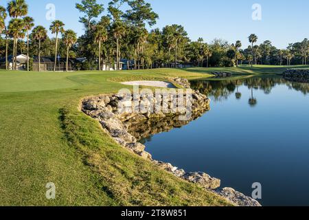 Il campo da golf Yards, annidato nella comunità del Sawgrass Players Club, a Ponte Vedra Beach, Florida. (USA) Foto Stock