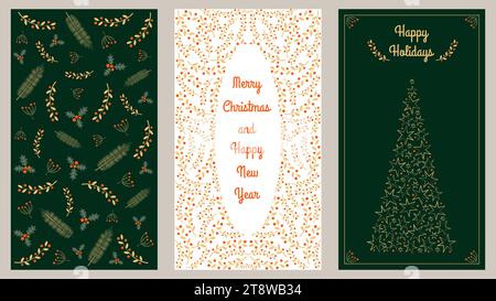 Cartoline aziendali con congratulazioni e auguri. Dima universale. Natale e Capodanno. Illustrazione vettoriale. Illustrazione Vettoriale