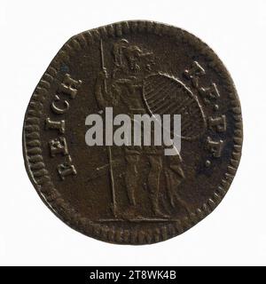 The god Mars, 1791, Reich, Johann Christian, Medal Engraver, array, Numismatic, Token, Ottone, diametro: 1,7 cm, peso (tipo e dimensioni): 0,62 g Foto Stock