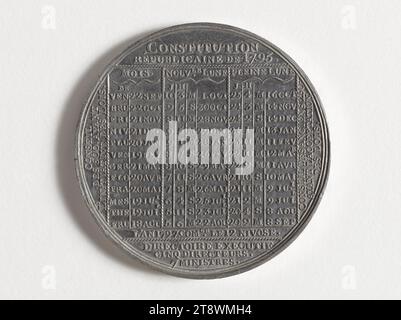 Calendario dell’anno V, 1796, Tiolier, Pierre-Joseph, incisore in medaglie, array, Numismatic, Medal, peso (dimensione tipo): 26,94 g, diametro: 4,5 cm Foto Stock