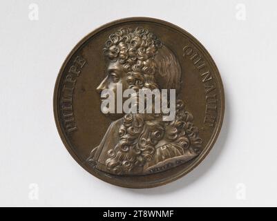 Philippe Quinault (1635-1688), poeta, drammaturgo e librettista, 1822, Vivier, Mathias Nicolas Marie, Medal Engraver, nel 1822, Numismatic, Medal Foto Stock