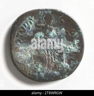 Sestertius of Marcus Aurelius, 139-161, Anonimo, Array, Numismatics, monete, Bronzo, Roma, dimensioni - Opera: diametro: 3,3 cm, peso (tipo dimensione): 25,01 g. Foto Stock
