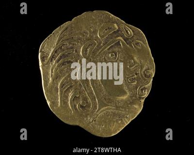 Stater of the Parisii, i secolo a.C., Anonimo, incisore in medaglie, Array, Numismatica, monete, dimensioni - pezzo: diametro: 2,66 cm, peso (tipo dimensione): 6,86 g. Foto Stock