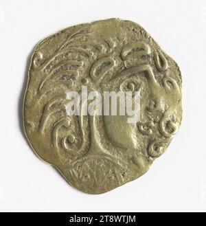 Stater of the Parisii, i secolo a.C., Anonimo, incisore in medaglie, Array, Numismatica, monete, dimensioni - pezzo: diametro: 2,66 cm, peso (tipo dimensione): 6,86 g. Foto Stock