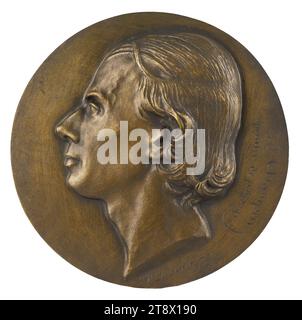 Ritratto di Jean-Jacques Champin (1796-1868), Pittore, David d'Angers, Pierre-Jean, Scultore, Thiébaut Frères, fondatore, Array, Sculpture, Medallion (scultura), dimensioni - pezzo: diametro: 16,6 cm Foto Stock