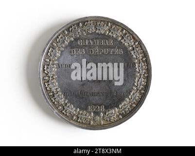 Medaglia di deputato alla camera dei deputati dei dipartimenti di Pierre-Francois Audry de Puyraveau (1773-1852), 1828, Dubois, Etienne-Jacques, incisore in medaglie, nel 1828, Numismatics, Medal Foto Stock