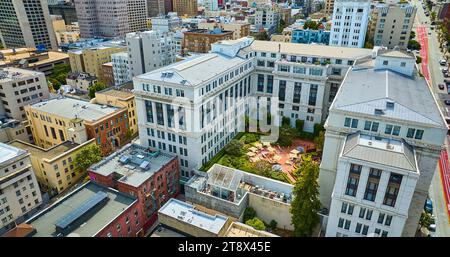 Il Ritz Carlton hotel resort vacanze San Francisco Rooftop Getaway Aerial, San Fransisco, CA Foto Stock