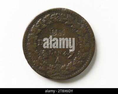 Moneta da decime, anno V (1797), Dupré, Augustin o Auguste, incisore in medaglie, array, Numismatics, Currency, Paris, dimensioni - Opera: diametro: 3,1 cm, peso (tipo dimensione): 18,79 g. Foto Stock