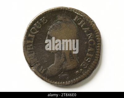Moneta da decime, anno V (1797), Dupré, Augustin o Auguste, incisore in medaglie, array, Numismatics, Currency, Paris, dimensioni - Opera: diametro: 3,2 cm, peso (tipo dimensione): 20,29 g. Foto Stock