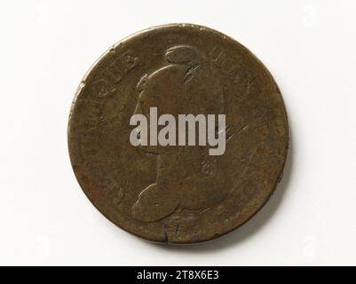 Moneta da decime, anno V (1797), Dupré, Augustin o Auguste, incisore in medaglie, array, Numismatics, Currency, Paris, dimensioni - Opera: diametro: 3,1 cm, peso (tipo dimensione): 19 g. Foto Stock