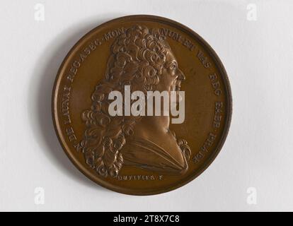 Nicolas de Launay (1647-1727), direttore della zecca per le medaglie (1696-1727), 1719, Duvivier, Jean, Engraver in medaglie, nel 1719, Numismatics, Medal, Bronze, Dimensions - Work: diametro: 4,15 cm, peso (tipo dimensione): 33,53 g. Foto Stock