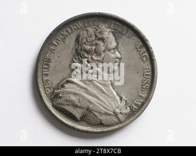 Pietro il grande (1672-1725), Zar di Russia (1682-1725), 1717, Duvivier, Jean, Medal Engraver, Rög, Michael, Medal Engraver, Array, Numismatics, Medal Foto Stock