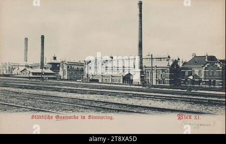 11th, Eyzinggasse 12 - Municipal gasworks in Simmering, Picture Postcard, Carl (Karl) Ledermann jun., Producer, Date Around 1898, Paperboard, Collotype, altezza x larghezza 9 x 14 cm, fornitura, undicesimo distretto: Simmering, gasworks, The Vienna Collection Foto Stock