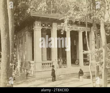Esposizione mondiale 1873: Padiglione di Perlmooser Cement-Actiengesellschaft (n. 833), Josef Löwy (1835-1902), fotografo, Wiener Photographen-Association, casa editrice, 1873, paper, Photography, Photography, 1873 Vienna World's Fair, Prater, Exhibitions, Architecture, 2nd District: Leopoldstadt, padiglione, fiera mondiale, mostra mondiale, collezione Vienna Foto Stock