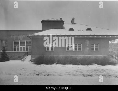 Schimon-Hof', 14th, Penzinger Straße 150-166, edificio centrale, vista laterale, Martin Gerlach jun. (1879-1944), fotografo, Michael Rosenauer (1884-1971), architetto, data circa 1940-1944, vetro, negativo, altezza 17,9 cm, larghezza 23,9 cm, architettura, Vienna rossa, edificio municipale, appartamenti comunali, quattordicesimo distretto: Penzing, edificio basso, edificio residenziale, la Vienna Collection Foto Stock