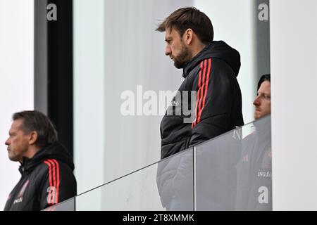 Tubize, Belgio. 21 novembre 2023. Jelle Schelstraete, direttore operativo calcio del Belgio, nella foto di martedì 21 novembre 2023 a Tubize, Belgio, durante una partita di calcio amichevole tra le nazionali Under 20 del Belgio e della Francia. Credito: Sportpix/Alamy Live News Foto Stock