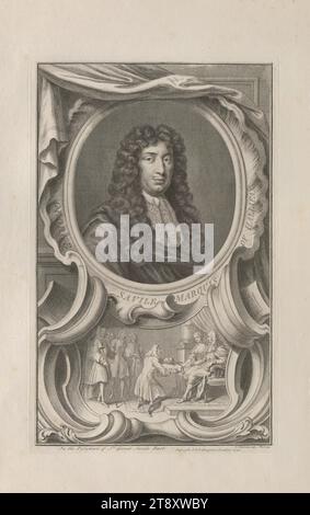 GEORGE SAVILE MARQUIS OF HALLIFAX', Jakob Houbraken (1698-1780), Artist, J. & P. Knapton, casa editrice, 1740, paper, Copperplate Engraving, altezza 50 cm, larghezza 32, 6 cm, dimensioni piastra 37, 5 x 23, 4 cm, fine Arts, tenuta Constantin von Wurzbach, ritratto, uomo, la collezione Vienna Foto Stock