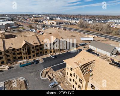 Greeley Colorado nuova costruzione di case per evitare la crisi abitativa. Foto Stock