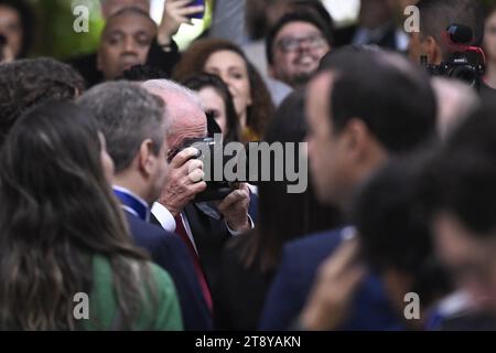 Brasilia, Brasile. 21 novembre 2023. Il presidente del Brasile, Luiz Inacio Lula da Silva, partecipa alla cerimonia di laurea per i nuovi diplomatici dell'Istituto Rio Branco presso il Palazzo Itamaraty di Brasilia, Brasile, il 21 novembre 2023. Foto: Mateus Bonomi/AGIF Credit: AGIF/Alamy Live News Foto Stock