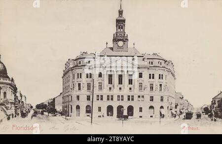 21st, Floridsdorf - AM Spitz 1 - Municipio, Magistratisches Bezirksamt, cartolina fotografica, Sperlings Postkartenverlag (M. M. S.), Producer, 1900-1905, cartone, collotipo, altezza x larghezza 9 x 14 cm, uffici e amministrazione, 21: Floridsdorf., The Vienna Collection Foto Stock