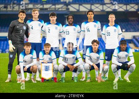 Liverpool martedì 21 novembre 2023. Inghilterra squadra durante la partita del girone F del Campionato europeo UEFA Under 21 tra Inghilterra e Irlanda del Nord a Goodison Park, Liverpool martedì 21 novembre 2023. (Foto: Mike Morese | mi News) crediti: MI News & Sport /Alamy Live News Foto Stock