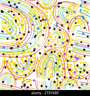 Pattern senza cuciture, semplici linee arcobaleno. Illustrazione vettoriale Illustrazione Vettoriale