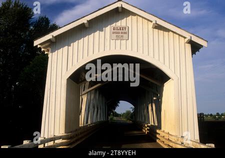 Gilkey Covered Bridge, Covered Bridge Country Tour, Linn County, Oregon Foto Stock