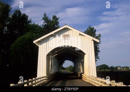 Gilkey Covered Bridge, Covered Bridge Country Tour, Linn County, Oregon Foto Stock