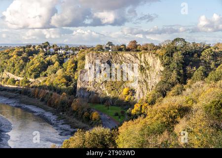 Vista delle Mura del Mare e del fiume Avon, Durdham Downs, Bristol, Regno Unito Foto Stock