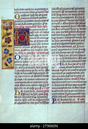 Masters of the Dark Eyes Missal, Initial H with Heart and Four Wounds, questo Missal latino è stato scritto a Utrecht, Paesi Bassi, CA. 1500. I ritratti dei proprietari originali, i cui nomi non sono registrati, sono accompagnati da un'araldica indicante che il marito apparteneva alla famiglia di S.. Férréol di Delfinato; la moglie era della famiglia Cambronne di Ponthieu. Il manoscritto è pesantemente illuminato con più di cinquanta iniziali storiate e miniature da un gruppo di artisti noti in borsa come "Masters of the Dark Eyes" Foto Stock