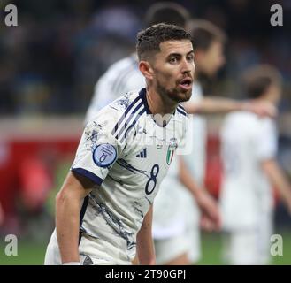 Leverkusen, Deutschland. 20 novembre 2023. Jorginho (Italien), Leverkusen, Deutschland, 20.11.2023, EM-Qualifikation, 10) Spieltag, Ukraine vs Italien. Credito: Juergen Schwarz/Alamy Live News Foto Stock